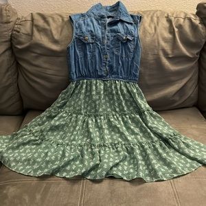 Beautees Blue and Green Tank Top Dress